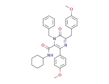 1-benzyl-N-cyclohexyl-5-(4-methoxybenzyl)-3-(4-methoxyphenyl)-6-oxo-1,6-dihydropyrazine-2-carboxamide