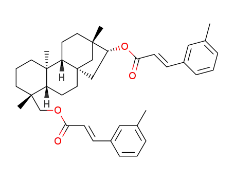Molecular Structure of 1426660-55-0 (16α,19-dihydroxybeyerane di-O-3-methylcinnamate)