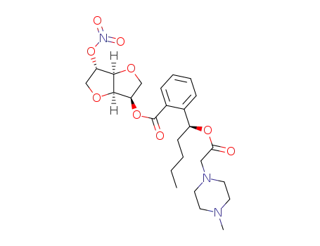 2-nitrooxy-5-{2-[(S)-(+)-1-(2-(4-methylpiperazin-1-yl)acetoxy)]pentyl}benzoate-1,4:3,6-dianhydro-D-glucitol