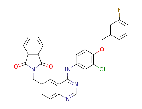 2-((4-(3-chloro-4-(3-fluorobenzyloxy)phenylamino)-quinazolin-6-yl)methyl)isoindoline-1,3-dione
