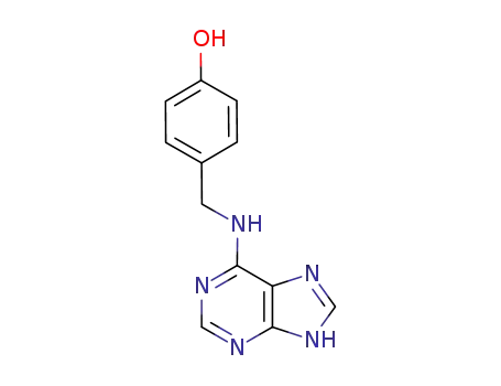 Molecular Structure of 80054-30-4 (Phenol, 4-[(1H-purin-6-ylamino)methyl]-)