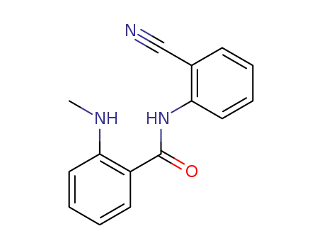 Molecular Structure of 712309-23-4 (Benzamide, N-(2-cyanophenyl)-2-(methylamino)- (9CI))