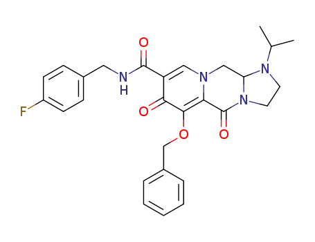 6-benzyloxy-N-(4-fluorobenzyl)-1-isopropyl-5,7-dioxo-2,3,5,7,11,11a-hexahydro-1H-imidazo[1,2-d]pyrido[1,2-a]-pyrazine-8-carboxamide