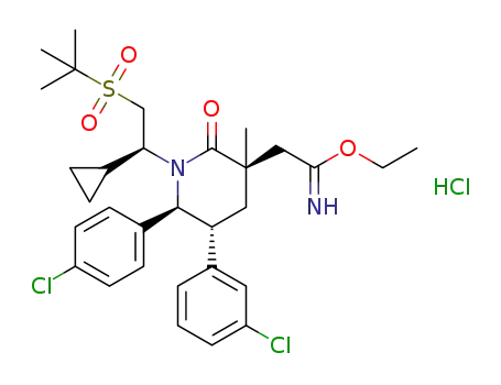 ethyl 2-((3R,5R,6S)-1-((S)-2-(tert-butylsulfonyl)-1-cyclopropylethyl)-5-(3-chlorophenyl)-6-(4-chlorophenyl)-3-methyl-2-oxopiperidin-3-yl)acetimidate