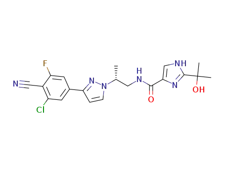 (R)-N-(2-(3-(3-Chloro-4-cyano-5-fluorophenyl)-1H-pyrazol-1-yl)propyl)-2-(2-hydroxypropan-2-yl)-1H-imidazole-4-carboxamide
