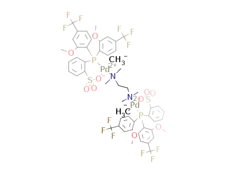 bis{N,N’-{(κ2-P,O)-2-[di-(2-methoxy-4-trifluoromethyl-phenyl)-phosphine]benzenesulfonate} palladium(II)-methyl}-N,N,N’,N’-tetramethylethylenediamine