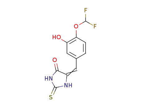 Molecular Structure of 1447755-95-4 (5-(4-(difluoromethoxy)-3-hydroxybenzylidene)-2-thioxoimidazolidin-4-one)