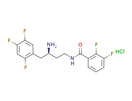 Molecular Structure of 1500076-59-4 ((R)-N-(3-amino-4-(2,4,5-trifluorophenyl)butyl)-2,3-difluorobenzamide hydrochloride)