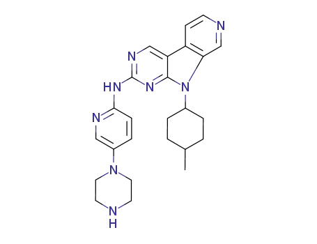Molecular Structure of 1169692-54-9 (9-(4-methylcyclohexyl)-N-(5-(1-piperazinyl)-2-pyridinyl)-9H-pyrido[4′,3′:4,5]pyrrolo[2,3-d]pyrimidin-2-amine)