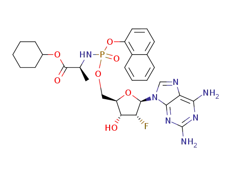 2-amino-2’-fluoro-2’-deoxyadenosine-5’-O-naphthyl(cyclohexoxy-L-alaninyl)phosphate