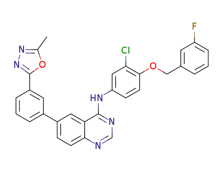 N-(3-chloro-4-((3-fluorobenzyl)oxy)phenyl)-6-(3-(5-methyl-1,3,4-oxadiazol-2-yl)phenyl)quinazolin-4-amine