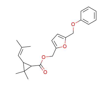 (±)-cis- and (±)-trans-[5-(phenoxymethyl)furan-2-yl]methyl-2,2-dimethyl-3-(2-methylprop-1-en-1-yl)-cyclopropane-1-carboxylate