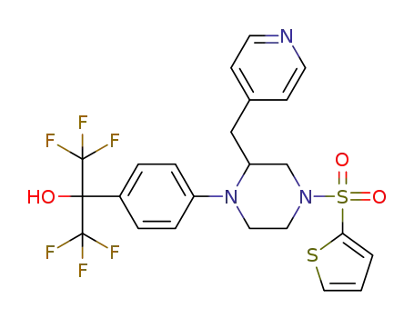 1,1,1,3,3,3-hexafluoro-2-(4-(2-(4-pyridinylmethyl)-4-(2-thiophenylsulfonyl)-1-piperazinyl)phenyl)-2-propanol