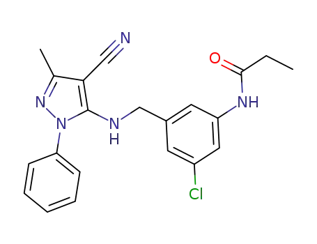 N-(3-chloro-5-(((4-cyano-3-methyl-1-phenyl-1H-pyrazol-5-yl)amino)methyl)phenyl)propionamide