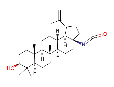 Molecular Structure of 672958-04-2 ((1R,3aS,5aR,5bR,7aR,9S,11aR,11bR,13aR,13bR)-3a-isocyanato-5a,5b,8,8,11a-pentamethyl-1-(prop-1-en-2-yl)icosahydro-1H-cyclopenta[a]chrysen-9-ol)