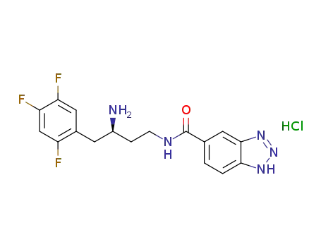 Molecular Structure of 1500076-66-3 ((R)-N-(3-amino-4-(2,4,5-trifluorophenyl)butyl)-1H-benzo[d]-[1,2,3]triazole-6-carboxamide hydrochloride)