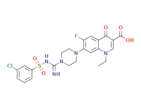 7-(4-(N-(3-chlorophenylsulfonyl)carbamimidoyl)piperazin-1-yl)-1-ethyl-6-fluoro-4-oxo-1,4-dihydroquinoline-3-carboxylic acid