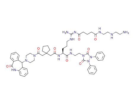 (2S)-N<sup>ω</sup>-[4-(3-aminopropyl)aminocarbonylbutanoyl]-N-[2-(3,5-dioxo-1,2-diphenyl-1,2,4-triazolidin-4-yl)ethyl]-N<sup>α</sup>-[2-(1-{2-oxo-2-[4-(6-oxo-6,11-dihydro-5H-dibenzo[b,e]azepin-11-yl)piperazin-1-yl]ethyl}cyclopentyl)acetyl]argininamide