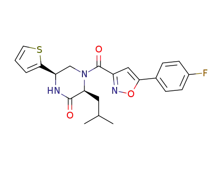 (3S,6R)-4-(5-(4-fluorophenyl)isoxazole-3-carbonyl)-3-isobutyl-6-(thiophen-2-yl)piperazin-2-one
