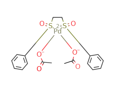 Molecular Structure of 858971-43-4 (1,2-Bis(phenylsulfinyl)ethanepalladium(II)acetate,min.98%ChristinaWhiteCatalyst)