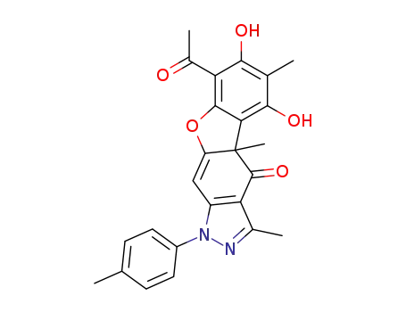 8-acetyl-5,7-dihydroxy-3,4a,6-trimethyl-1-(p-tolyl)-1,4a-dihydro-4H-benzofuro[3,2-f]indazol-4-one