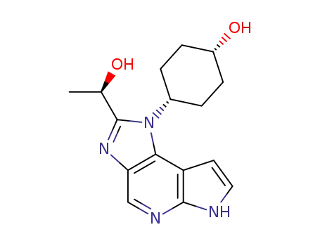 Molecular Structure of 1418199-14-0 ((1S,4s)-4-(2-((R)-1-hydroxyethyl)iMidazo[4,5-d]pyrrolo[2,3-b]pyridin-1(6H)-yl)cyclohexanol)