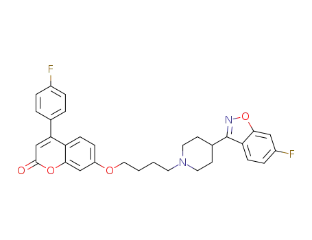 7-(4-(4-(6-fluorobenzo[d]isoxazol-3-yl)piperidin-1-yl)butoxy)-4-(4-fluorophenyl)-2H-chromen-2-one