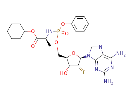 2-amino-2’-fluoro-2’-deoxyadenosine-5’-O-phenyl(cyclohexoxy-L-alaninyl)phosphate
