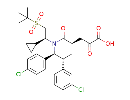 3-((3R,5R,6S)-1-((S)-2-(tert-butylsulfonyl)-1-cyclopropylethyl)-5-(3-chlorophenyl)-6-(4-chlorophenyl)-3-methyl-2-oxopiperidin-3-yl)-2-oxopropanoic acid