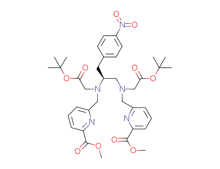 N,N'-[(tert-butoxycarbonyl)methyl]-N,N'-[((6-methoxycarbonyl)pyridin-2-yl)methyl]-1-(p-nitrobenzyl)-1,2-diaminoethane