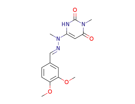 Molecular Structure of 32502-56-0 (6-[N-[(E)-(3,4-dimethoxyphenyl)methyleneamino]-N-methylamino]-3-methyl-1H-pyrimidine-2,4-dione)