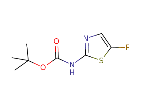 Molecular Structure of 731018-54-5 (Carbamic acid, (5-fluoro-2-thiazolyl)-, 1,1-dimethylethyl ester (9CI))