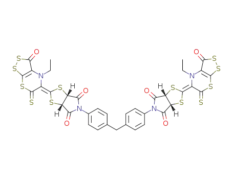 (3aR,6aS)(Z/E)-2-(4-ethyl-3-oxo-6-thioxo-3H,4H-[1,2]-dithiolo[3,4-b][1,4]thiazin-5(6H)-ylidene)-5-(4-(4-((3aR,6aS)(E/Z)-2-(4-ethyl-3-oxo-6-thioxo-3H,4H-[1,2]dithiolo[3,4-b][1,4]-thiazin-5(6H)-ylidene)-4,6-dioxotetrahydro-5H-[1,3]dithiolo-[4,5-c]pyrrol-5-yl)benzyl)phenyl)dihydro-4H-[1,3]dithiolo[4,5-c]pyrrole-4,6(5H)-dione