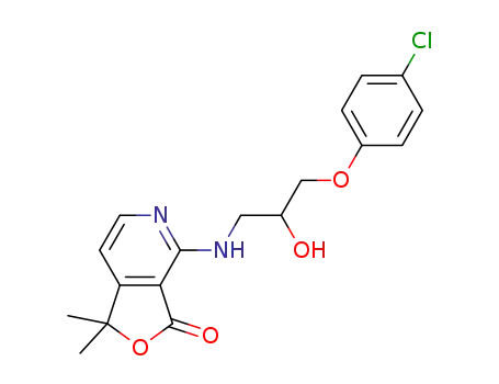 Molecular Structure of 1580537-72-9 (4-[3-(4-chlorophenoxy)-2-hydroxy-propylamino]-1,1-dimethyl-1H-furo[3,4-c]pyridin-3-one)