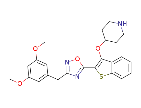 3-(3,5-dimethoxybenzyl)-5-(3-(piperidin-4-yloxy)benzo[b]thiophen-2-yl)-1,2,4-oxadiazole