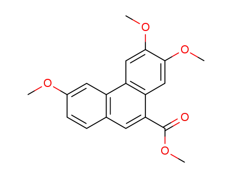 Molecular Structure of 4176-23-2 (9-Phenanthrenecarboxylic acid, 3,6,7-trimethoxy-, methyl ester)