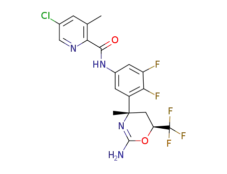 Molecular Structure of 1624604-70-1 (N-(3-((4S,6S)-2-amino-4-methyl-6-(trifluoromethyl)-5,6-dihydro-4H-1,3-oxazin-4-yl)-4,5-difluorophenyl)-5-chloro-3-methylpicolinamide)