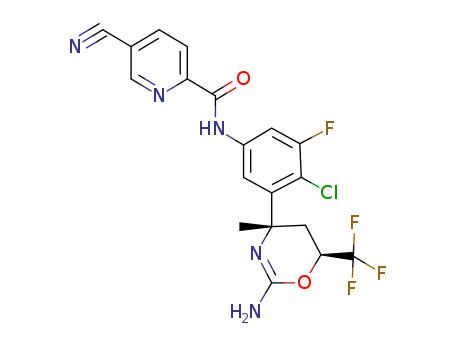 N-(3-((4S,6S)-2-amino-4-methyl-6-(trifluoromethyl)-5,6-dihydro-4H-1,3-oxazin-4-yl)-4-chloro-5-fluorophenyl)-5-cyanopicolinamide