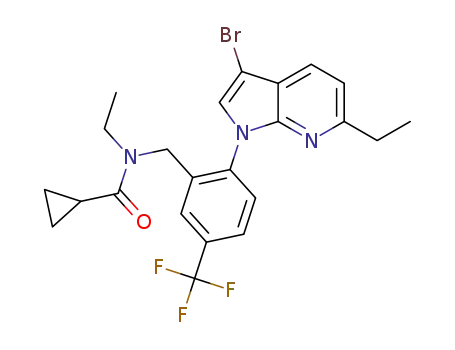 ?N-(2-(3-bromo-6-ethyl-1H-pyrrolo[2,3-b]pyridin-1-yl)-5-(trifluoromethyl)benzyl)-N-ethylcyclopropanecarboxamide