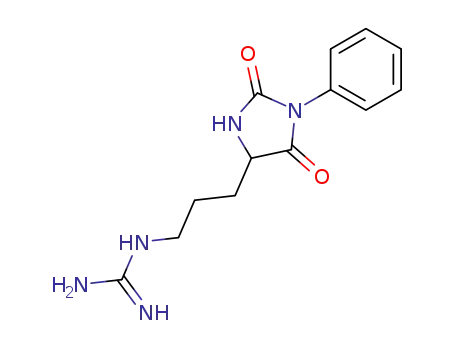 Molecular Structure of 7684-08-4 ([3-(2,5-dioxo-1-phenyl-imidazolidin-4-yl)-propyl]-guanidine)