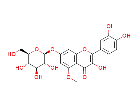 Molecular Structure of 1620516-62-2 (3,7,3',4'-tetrahydroxy-5-methoxyflavone 7-O-β-D-glucopyranoside)
