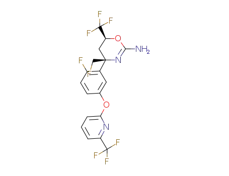 Molecular Structure of 1624604-11-0 ((4S,6S)-4-(2-fluoro-5-((6-(trifluoromethyl)pyridin-2-yl)oxy)phenyl)-4-(fluoromethyl)-6-(trifluoromethyl)-5,6-dihydro-4H-1,3-oxazin-2-amine)