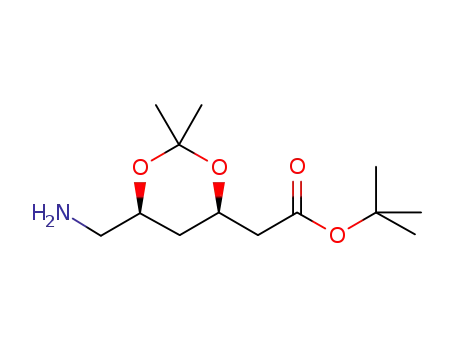 Molecular Structure of 853881-01-3 ((4R-cis)-6-Aminomethyl-2,2-dimethyl-1,3-dioxane-4-acetic Acid tert-Butyl Ester)
