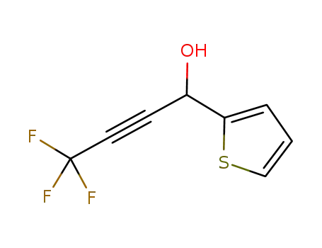 Molecular Structure of 928658-46-2 (2-Thiophenemethanol, a-(3,3,3-trifluoro-1-propyn-1-yl)-)