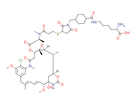 N<sup>2</sup>'-deacetyl-N<sup>2</sup>'-[3-[[1-[[4-[[[(1S)-5-amino-1-carboxypentyl]amino]carbonyl]cyclohexyl]methyl]-2,5-dioxo-3-pyrrolidinyl]thio]-1-oxopropyl]maytansine