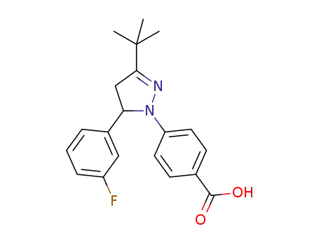 4-(3-(tert-butyl)-5-(3-fluorophenyl)-4,5-dihydro-1H-pyrazol-1-yl)benzoic acid