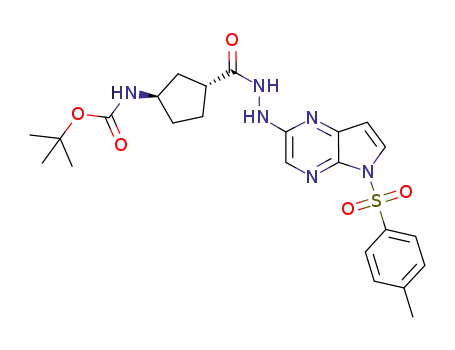 tert-butyl (1R,3R)-3-(2-(5-tosyl-5H-pyrrolo[2,3-b]pyrazin-2-yl)hydrazinecarbonyl)cyclopentylcarbamate