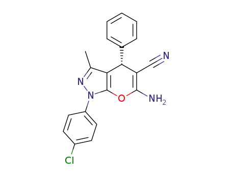 Pyrano[2,3-c]pyrazole-5-carbonitrile,6-amino-1-(4-chlorophenyl)-1,4-dihydro-3-methyl-4-phenyl-, (4S)-