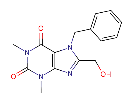 Molecular Structure of 27042-48-4 (1H-Purine-2,6-dione,
3,7-dihydro-8-(hydroxymethyl)-1,3-dimethyl-7-(phenylmethyl)-)