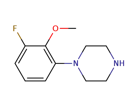 Molecular Structure of 1121613-46-4 (1-(3-fluoro-2-Methoxyphenyl)piperazine)